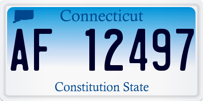 CT license plate AF12497