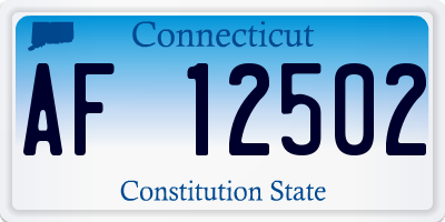 CT license plate AF12502