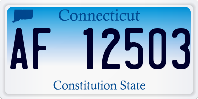 CT license plate AF12503