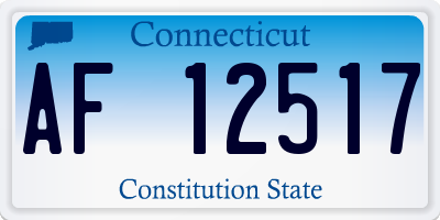 CT license plate AF12517