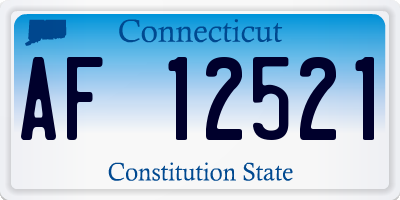 CT license plate AF12521