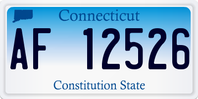 CT license plate AF12526