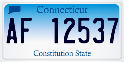 CT license plate AF12537