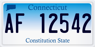 CT license plate AF12542