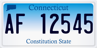 CT license plate AF12545