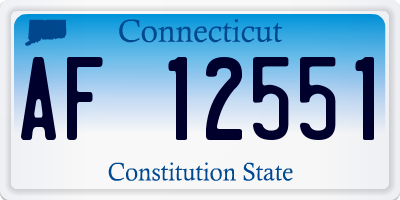 CT license plate AF12551