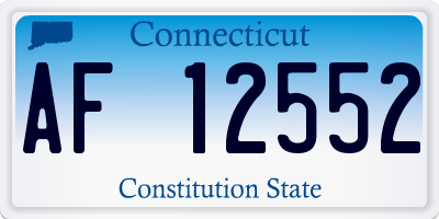 CT license plate AF12552