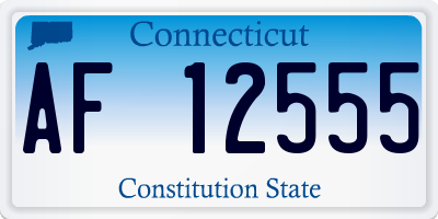 CT license plate AF12555