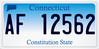 CT license plate AF12562