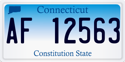 CT license plate AF12563