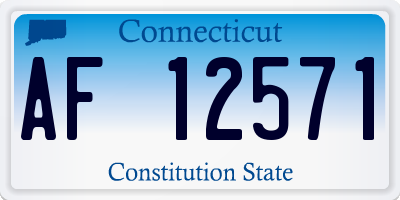 CT license plate AF12571