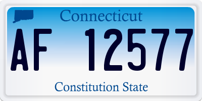 CT license plate AF12577