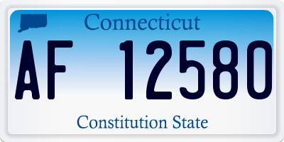 CT license plate AF12580