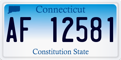 CT license plate AF12581