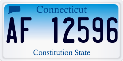 CT license plate AF12596