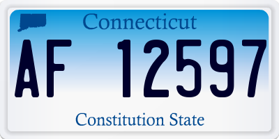 CT license plate AF12597