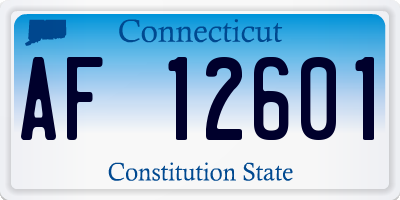 CT license plate AF12601