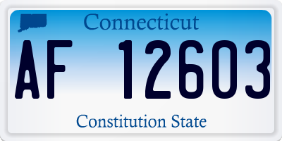 CT license plate AF12603