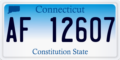CT license plate AF12607