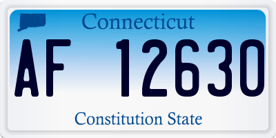 CT license plate AF12630
