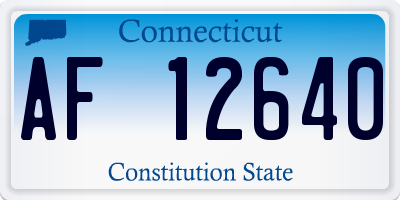 CT license plate AF12640