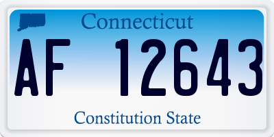 CT license plate AF12643