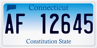 CT license plate AF12645