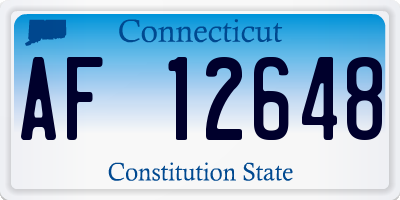 CT license plate AF12648