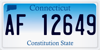 CT license plate AF12649
