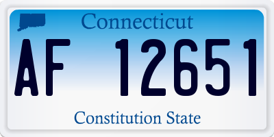 CT license plate AF12651