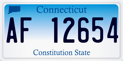 CT license plate AF12654