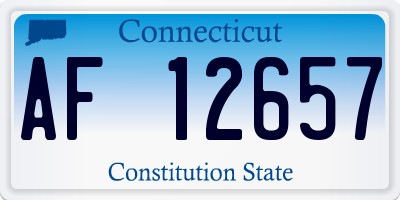 CT license plate AF12657