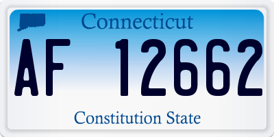 CT license plate AF12662