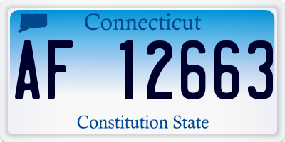 CT license plate AF12663