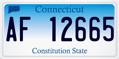 CT license plate AF12665