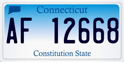 CT license plate AF12668