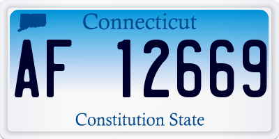 CT license plate AF12669