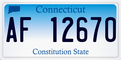 CT license plate AF12670