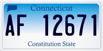 CT license plate AF12671
