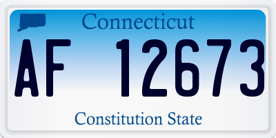 CT license plate AF12673