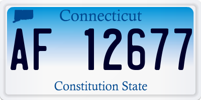 CT license plate AF12677