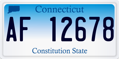 CT license plate AF12678