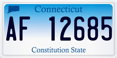 CT license plate AF12685