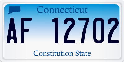 CT license plate AF12702