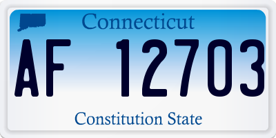 CT license plate AF12703