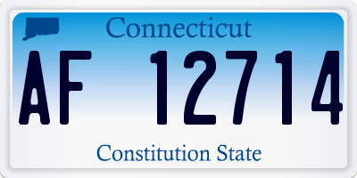 CT license plate AF12714
