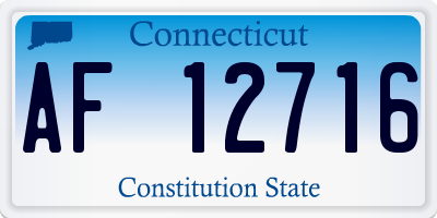 CT license plate AF12716