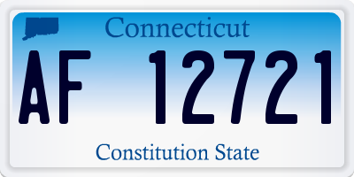 CT license plate AF12721