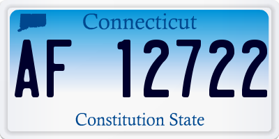 CT license plate AF12722