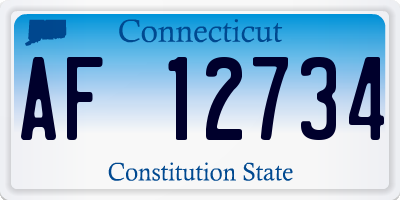 CT license plate AF12734